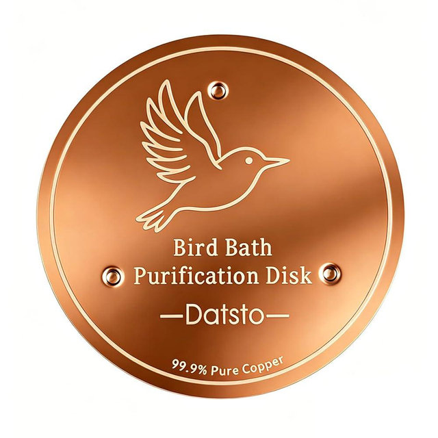 datsto Bird Bath Copper Disk, 99.9% Pure Copper Disc to Keep Water Clean, Physical Safe Water Purification for Garden Birdbaths, Universal Fit for Concrete, Glass & Ceramic Bowls, All-Season Cleaner