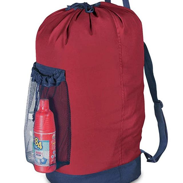 Dalykate Backpack Laundry Bag, Laundry Backpack with Shoulder Straps and Mesh Pocket Durable Nylon Backpack Clothes Hamper Bag with Drawstring Closure for College, Travel, Laundromat, Apartment