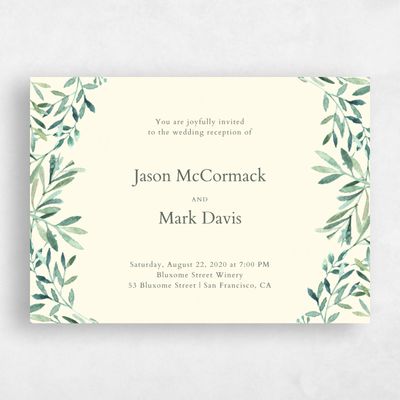 Cream, Yellow Wedding Invitation - Eastwick Elopement
