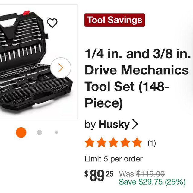 Husky mechanic tool set