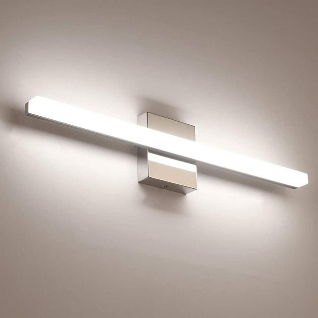 Temgin Bathroom Lighting Fixtures LED Vanity Lights 24 Inch 14W Neutral White 4000K Vanity Lighting Fixtures Modern Over Mirror Wall Light Indoor Wall Lamp Chrome