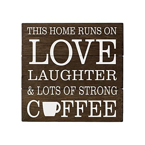 Elegant Signs Coffee Decor Coffee Sign This Home Runs on Love Laughter & Lots of Coffee Decor Rustic Kitchen Decor Rustic Cabin Decor Country Decor