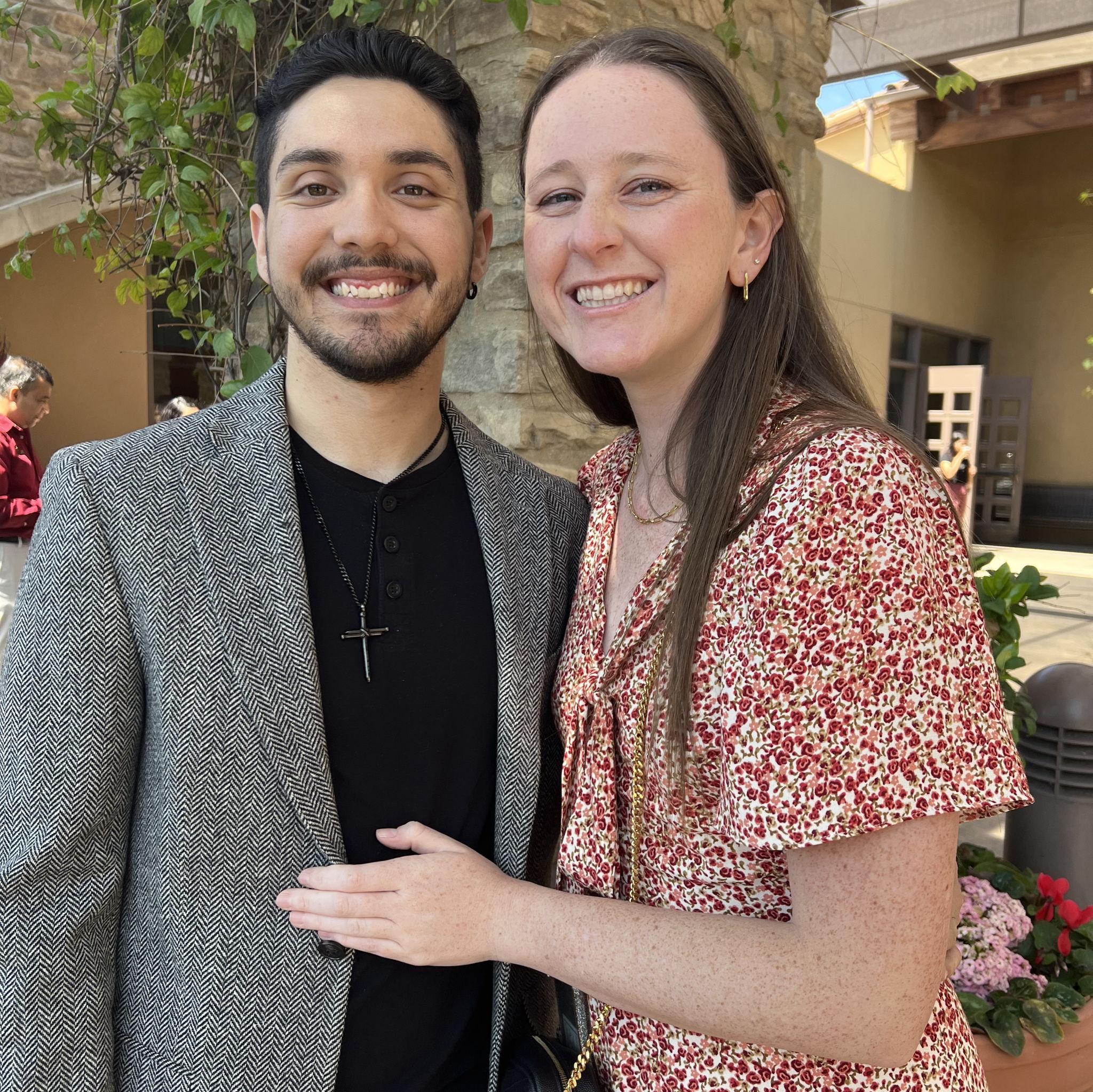 Our first photo of just us at Jorge's Confirmation in May 2024.