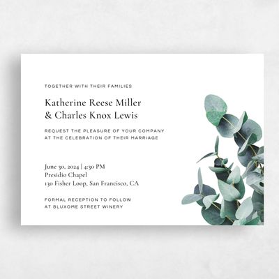 White Landscape Wedding Invitation - Galata Classic