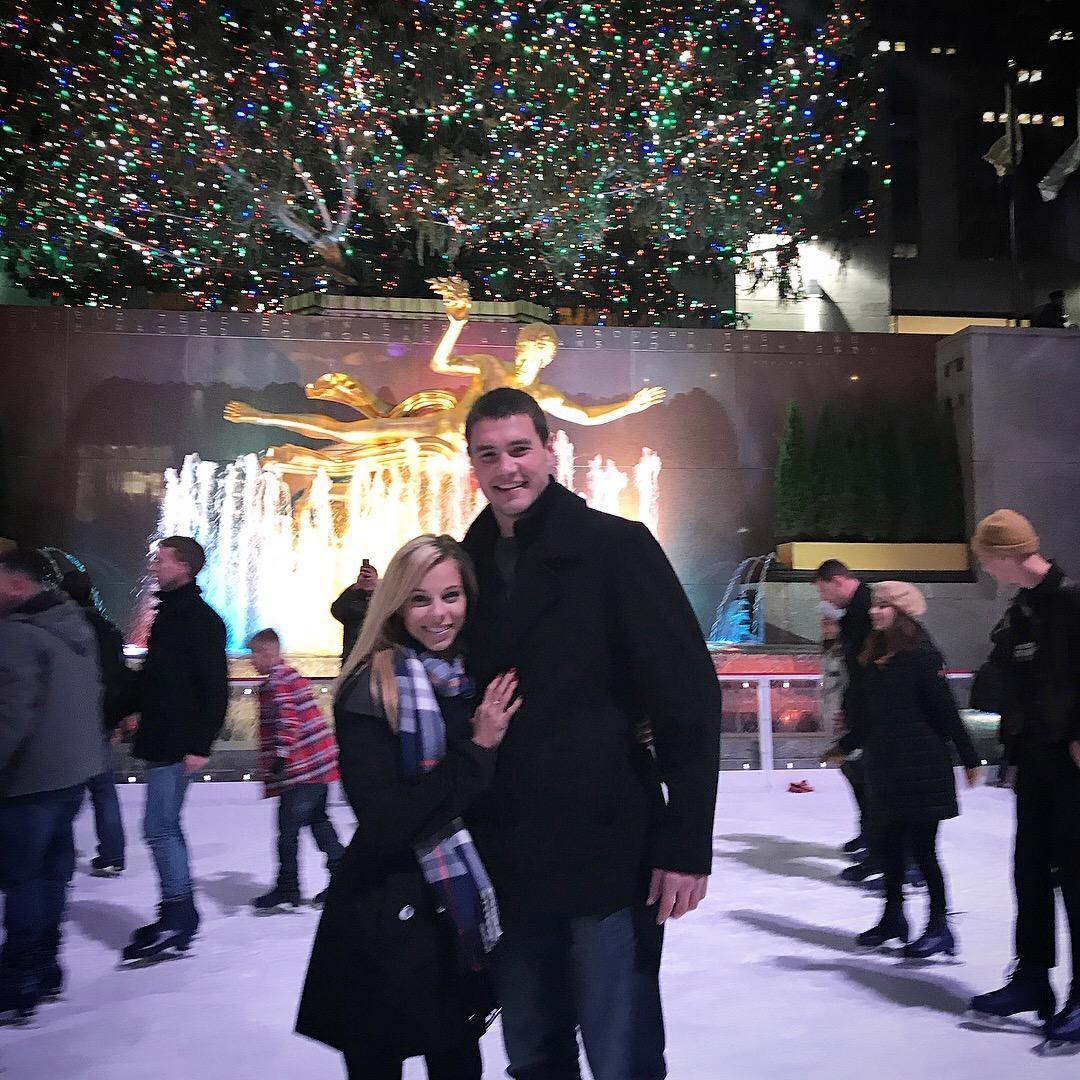 Jonathan surprised Julie with a trip to New York City during Christmas time. They went skating under the Rockefeller Center Christmas tree!

This was where Jonathan first told Julie "I love you"