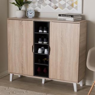 Mid-Century Modern 2-Door Shoe Cabinet