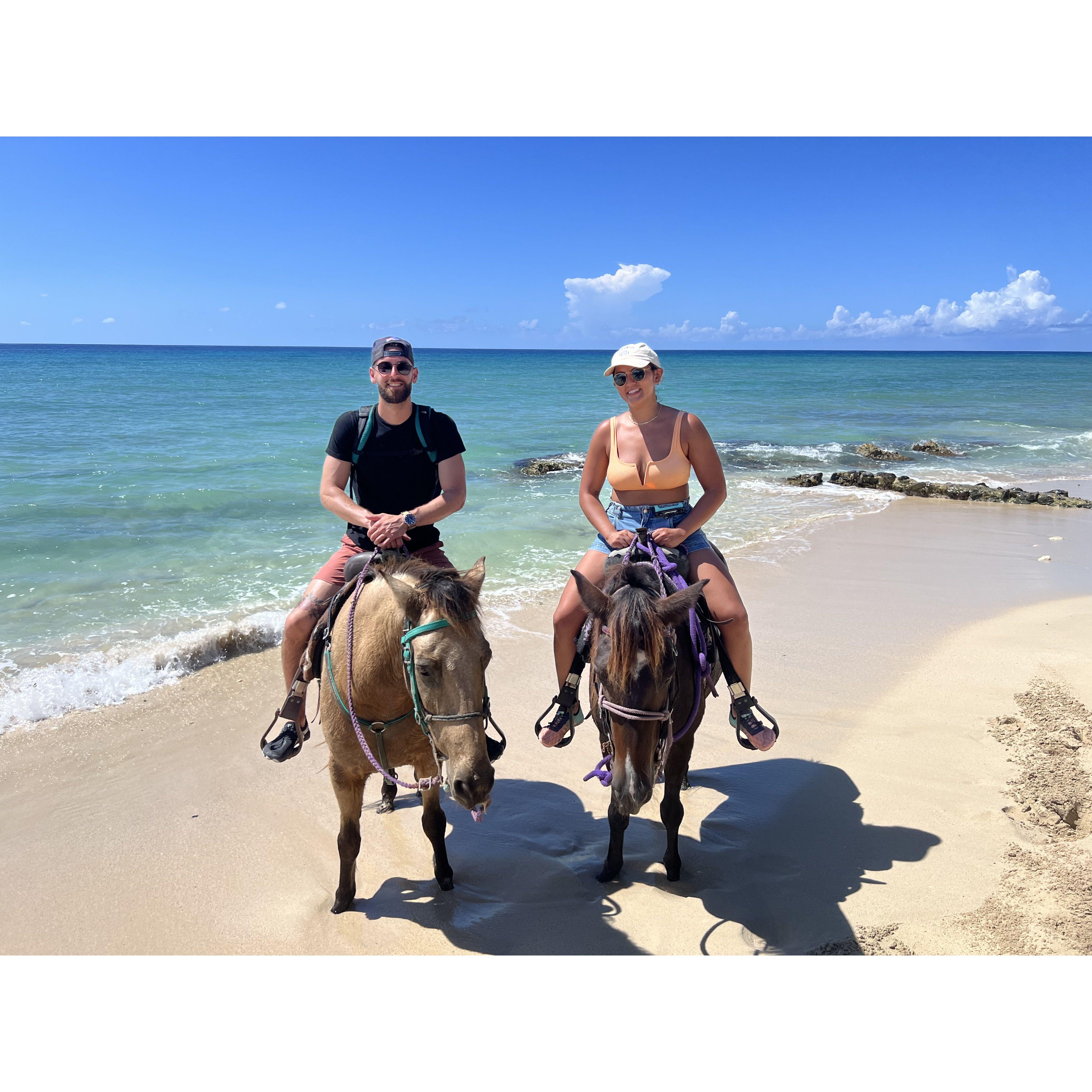 Riding horses in St Croix