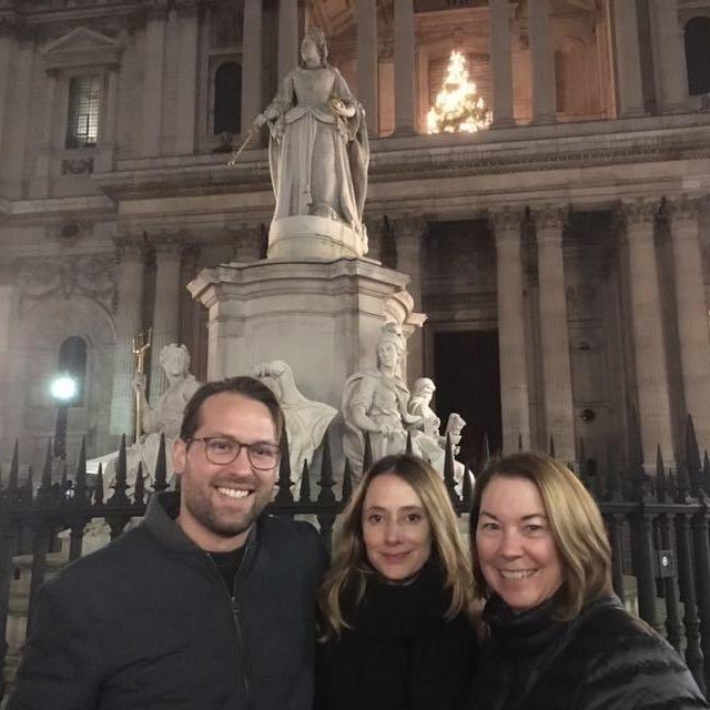 With Jack's mom, Kathy at St. Paul's Cathedral in London in December 2017