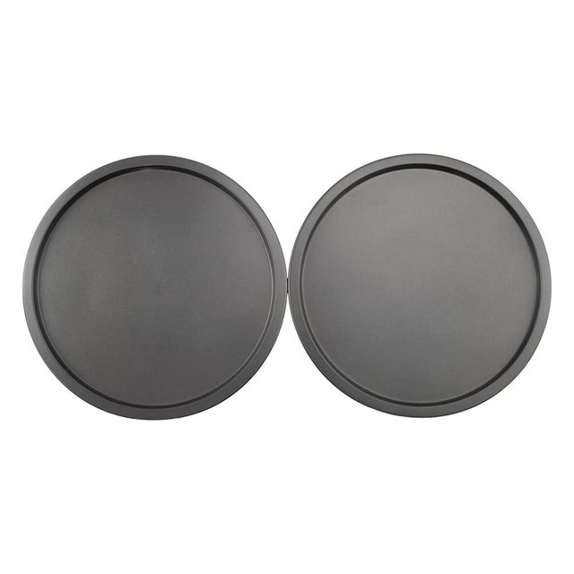 GoodCook Everyday Set of 2 Nonstick Steel 10" Personal Pizza Pans Set, Gray