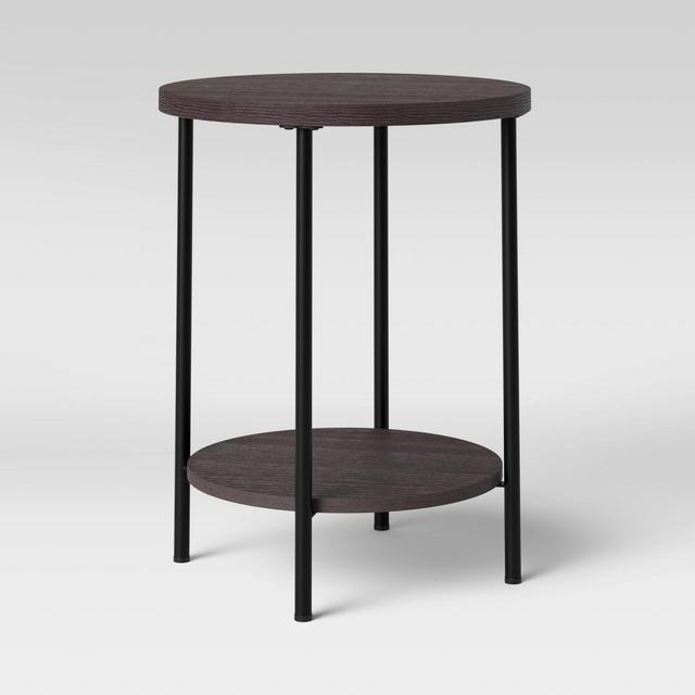 Wood and Metal Round End Table Espresso - Room Essentials™