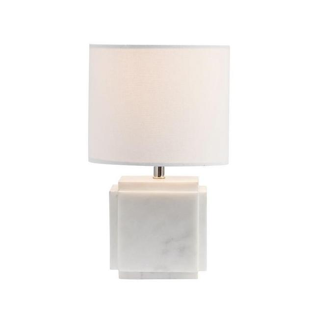 Amara Marble Table Lamp, Small, White