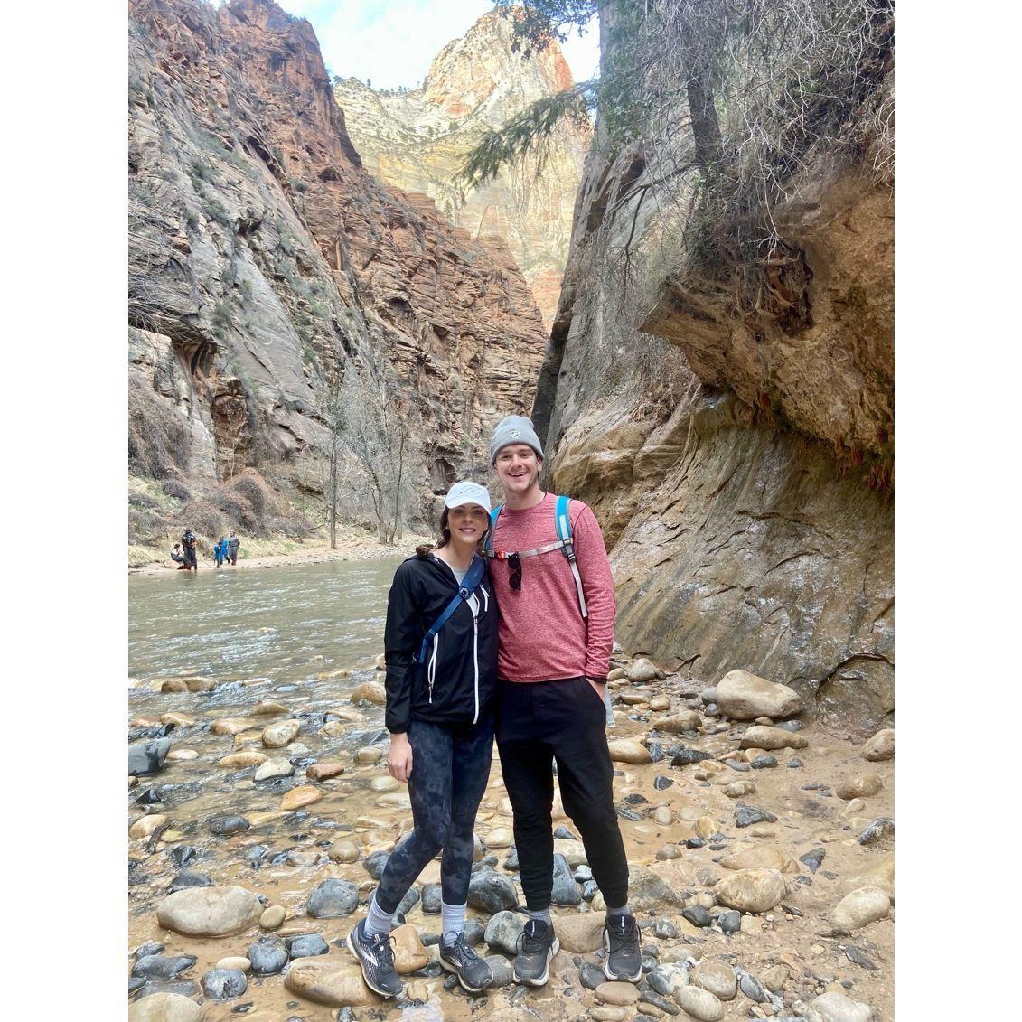 Exploring at Zion National park in March of 2022