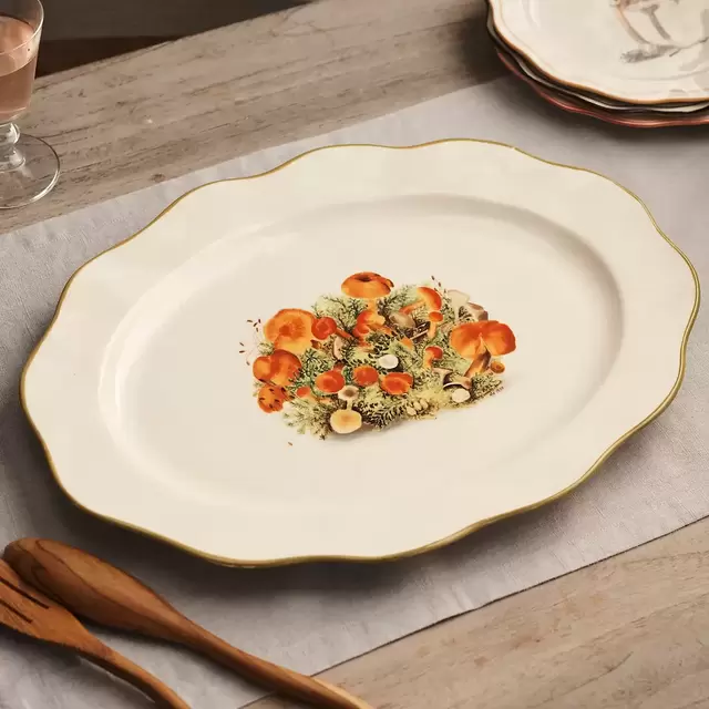 Mushroom Ceramic Serving Platter