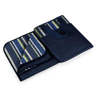 Picnic Time® Vista Outdoor Picnic Blanket in Navy with Blue Stripes