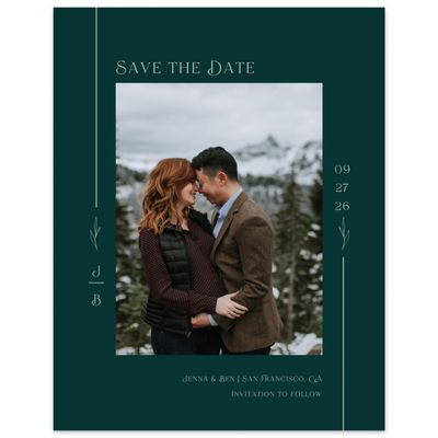 Dark Emerald, Green Wedding Digital Save the Date - Hartington Photo
