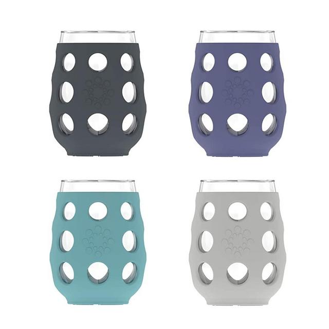 Lifefactory 4 Pack Wine Set, Carbon, Dusty Purple, Aqua Teal, Stone Gray