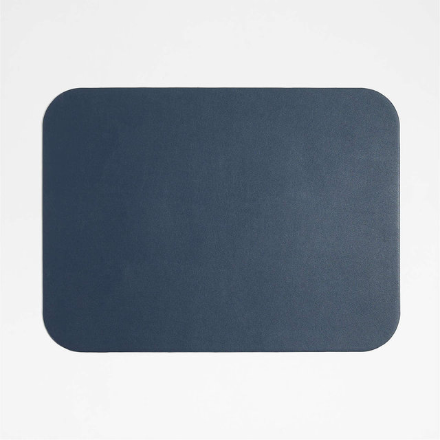 Rizzo Easy Care Recycled Leather Reversible Navy and Natrual Rectangular Placemat