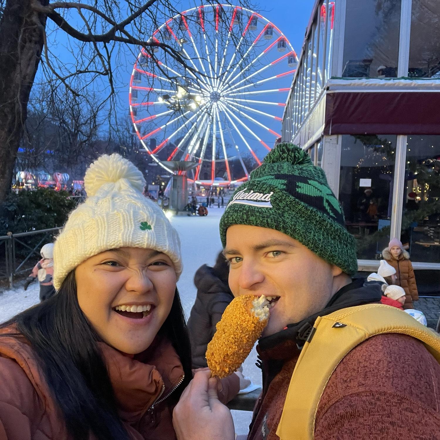 Celebrating their first holiday as a couple in Norway! Where Corey pulled off the ultimate surprise for Marj: a moment with the Penguins! making it a deeply memorable moment for them both.