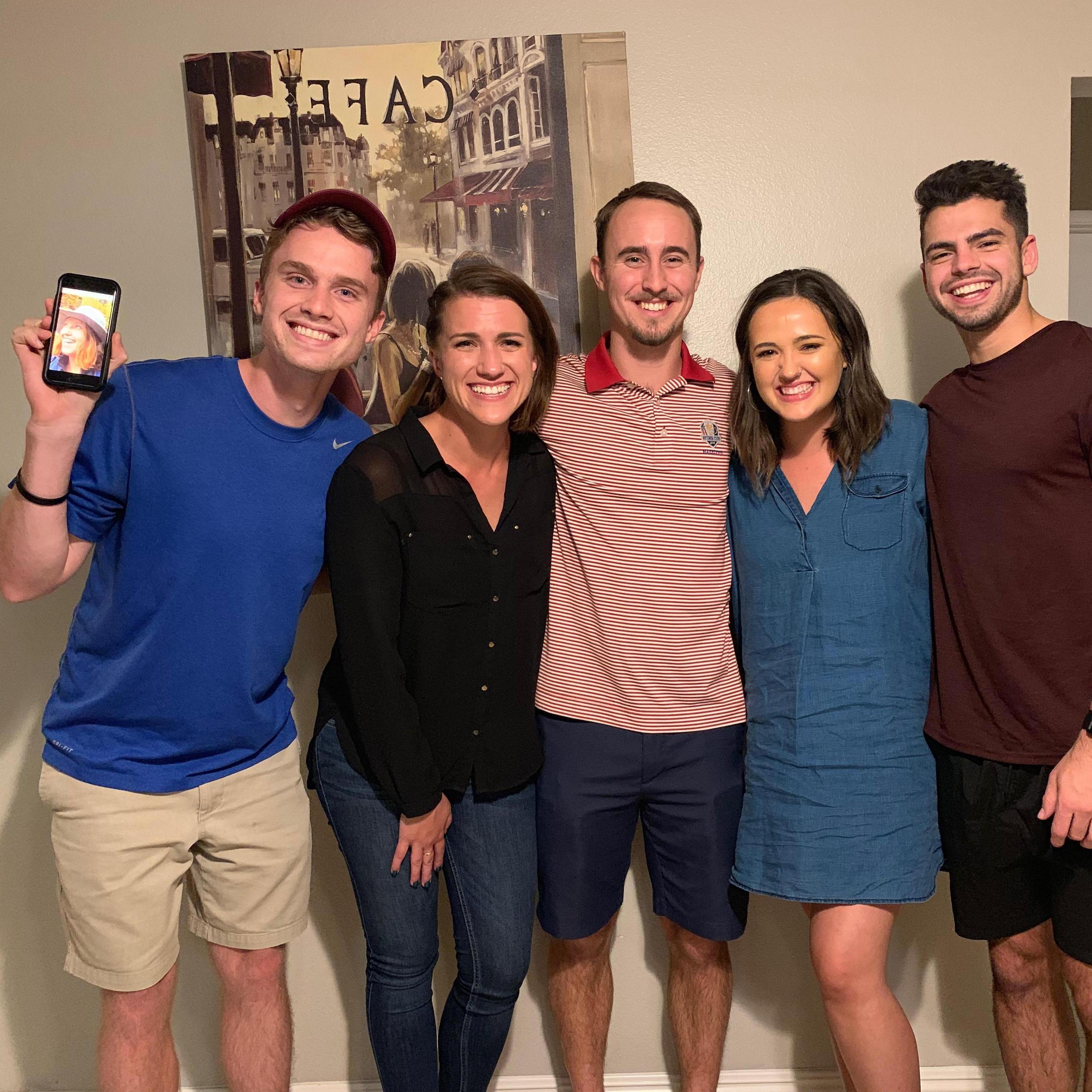 Our engagement party with our friends that saw our relationship from the beginning