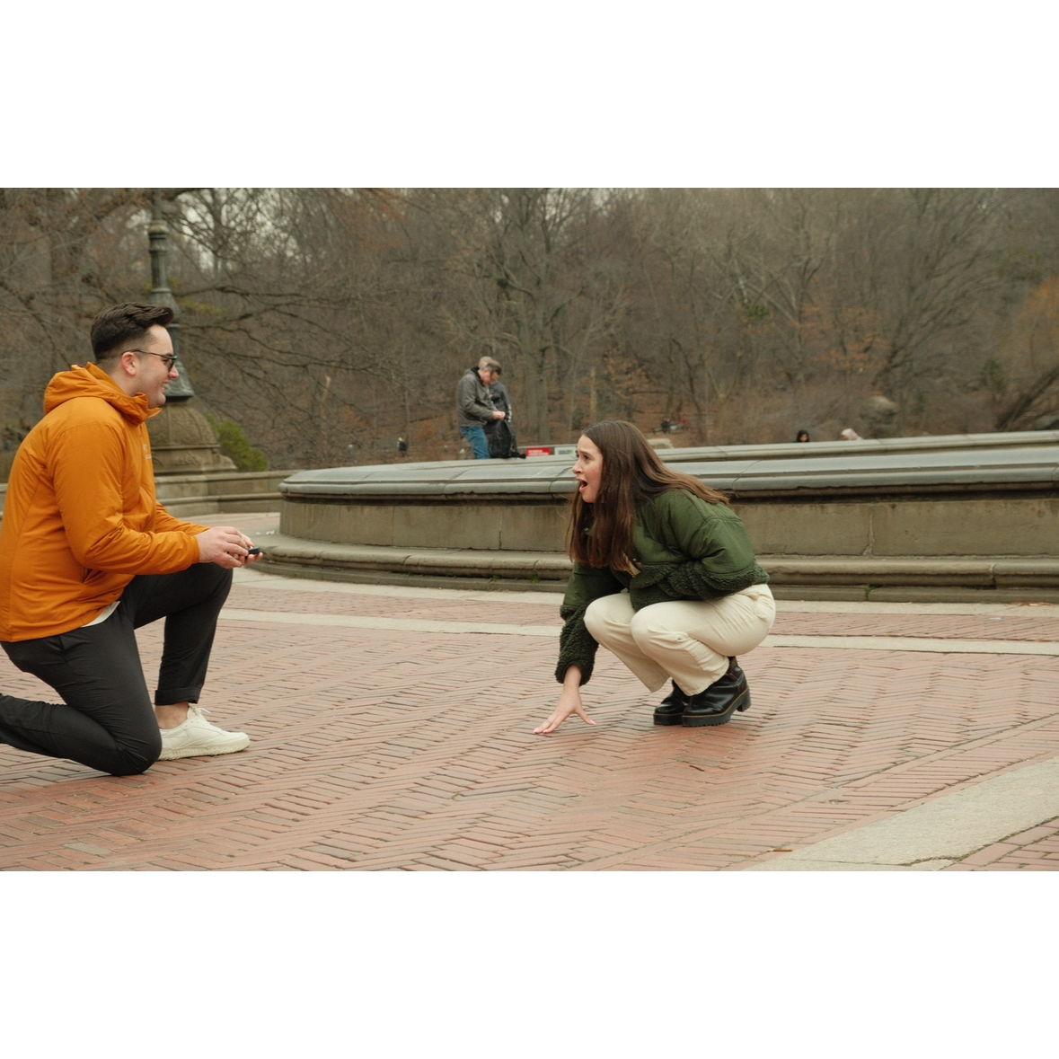 pure shock at the proposal - Luke did an amazing job at keeping it a surprise!