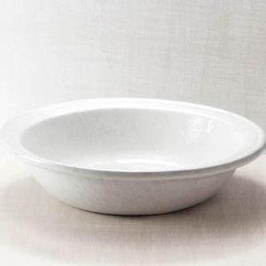Rimmed Serving Bowl - White on White Glaze