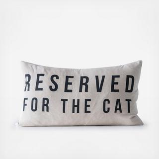 "Reserved for the Cat" Cotton Throw Pillow
