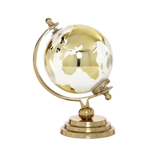 CosmoLiving by Cosmopolitan Gold Glass Traditional Globe, 10 x 7 x 6