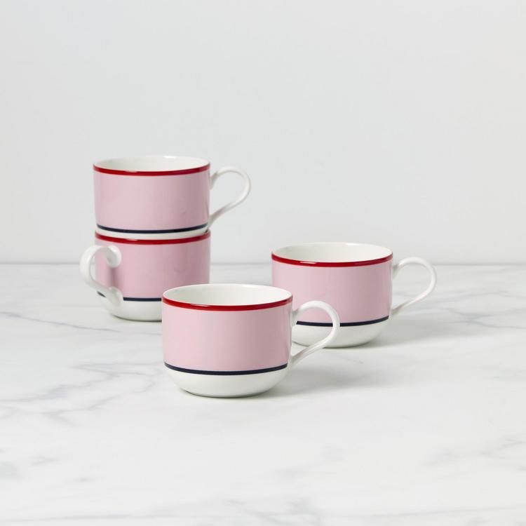 Kate Spade New York Make It Pop 8 Piece Cup & Saucer Set