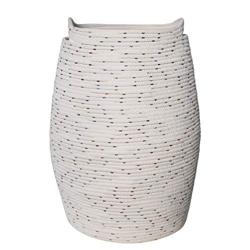 Large Laundry Hamper - Cotton Rope Woven Tall Clothes Hamper Basket 22 Inch Height