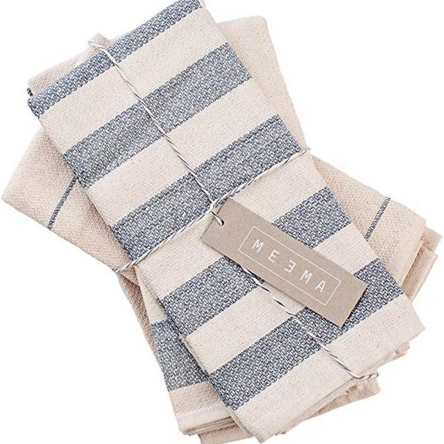 MEEMA Dish Towels Cotton Kitchen Towels | Super Absorbent Weave | Made with Upcycled Denim and Cotton | Set of 4, 20 x 28 in. Zero Waste Unpaper Towels Kitchen Towels and Dishcloths Sets