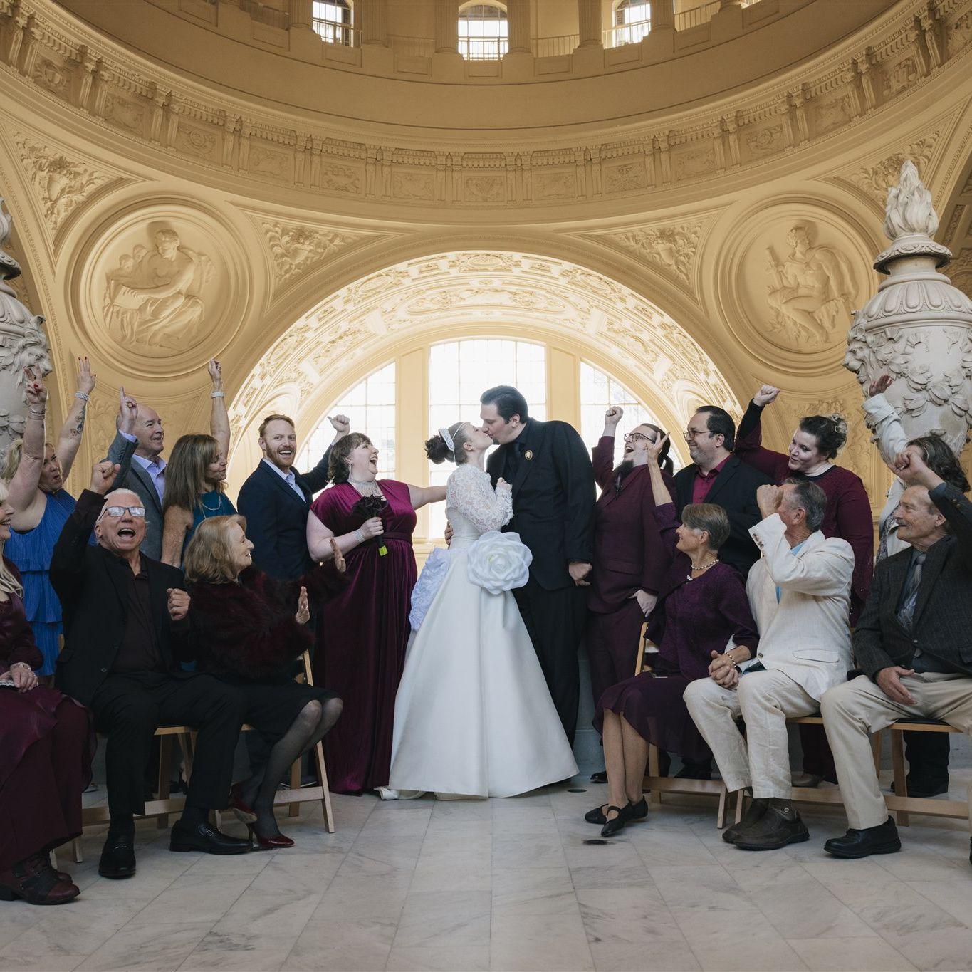 "Kiss the bride!"