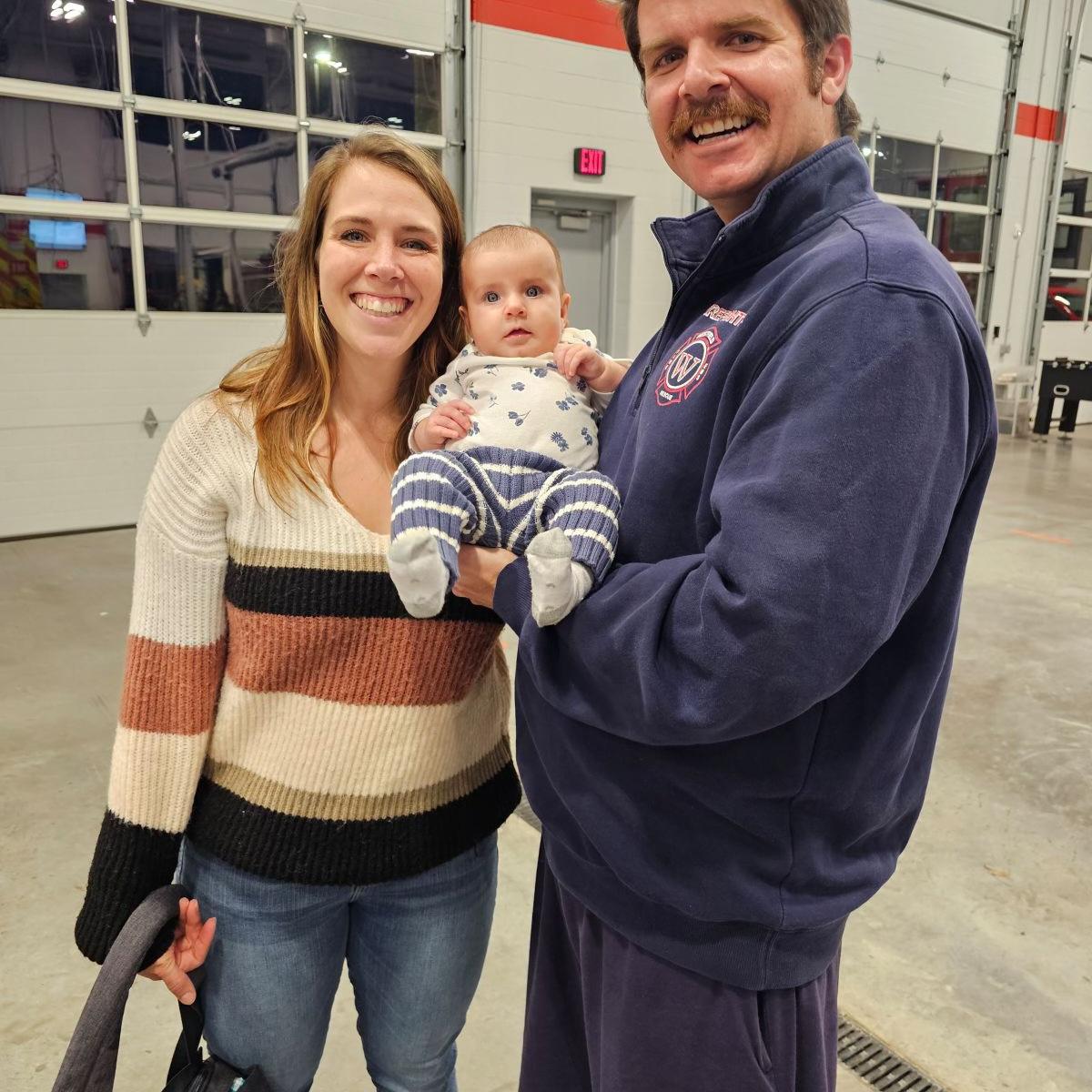 Kira visiting Daddy at Westfield Fire Department