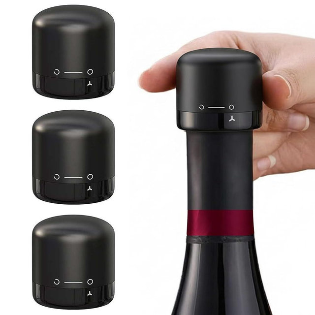 AHHOMATATA Wine Stopper for Wine Bottles 3Pcs - Leak Proof Wine Bottle Stoppers, Reusable Silicone Wine Saver to Keep Wine Fresh, Cute Wine Accessories Gift Set