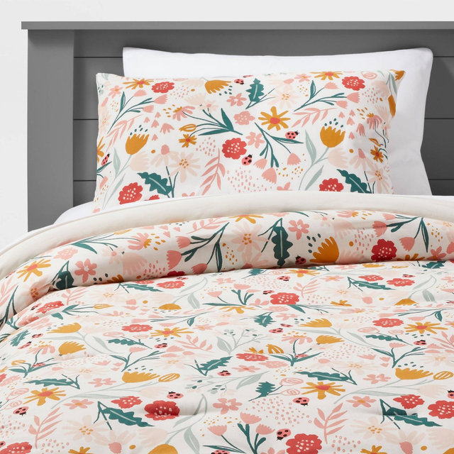 Full/Queen Garden Floral Cotton Comforter Set - Pillowfort™