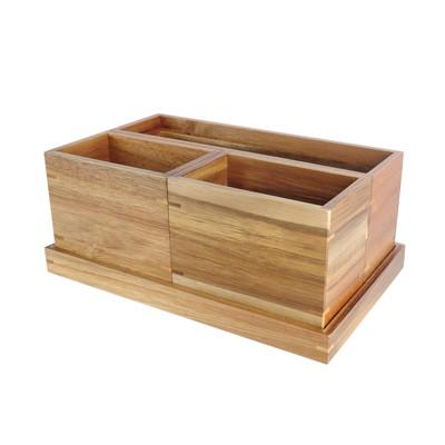 11.25"X7"X4.5" Modular Vanity Organizer with Magnetic Strip Wood - Threshold™