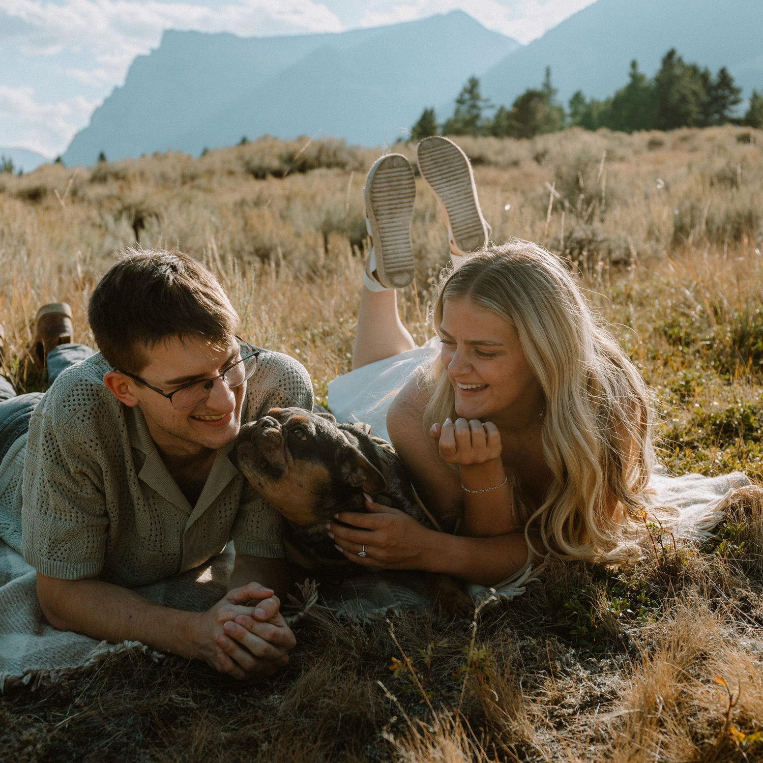 Engagement Photos with our baby Pedro! The light of our life! 8/30/25