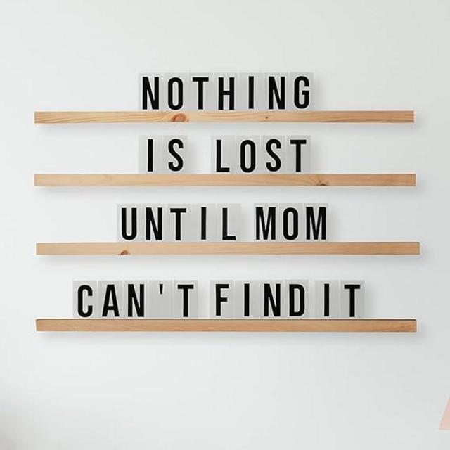 XL LETTERBOARD Changeable Wall Letter Board | Letter Ledge | Changeable Wooden Wall Menu Letter Board | 5 Color Options & Sizes | Choose From 132 OR 264 Letters/Numbers | Wall Ledge Shelf
