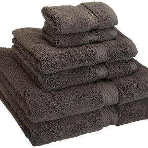 HOME CITY INC. - Superior 900 GSM Luxury Bathroom 6-Piece Towel Set, Made of 100% Premium Long-Staple Combed Cotton, 2 Hotel & Spa Quality Washcloths, 2 Hand Towels, and 2 Bath Towels - Charcoal