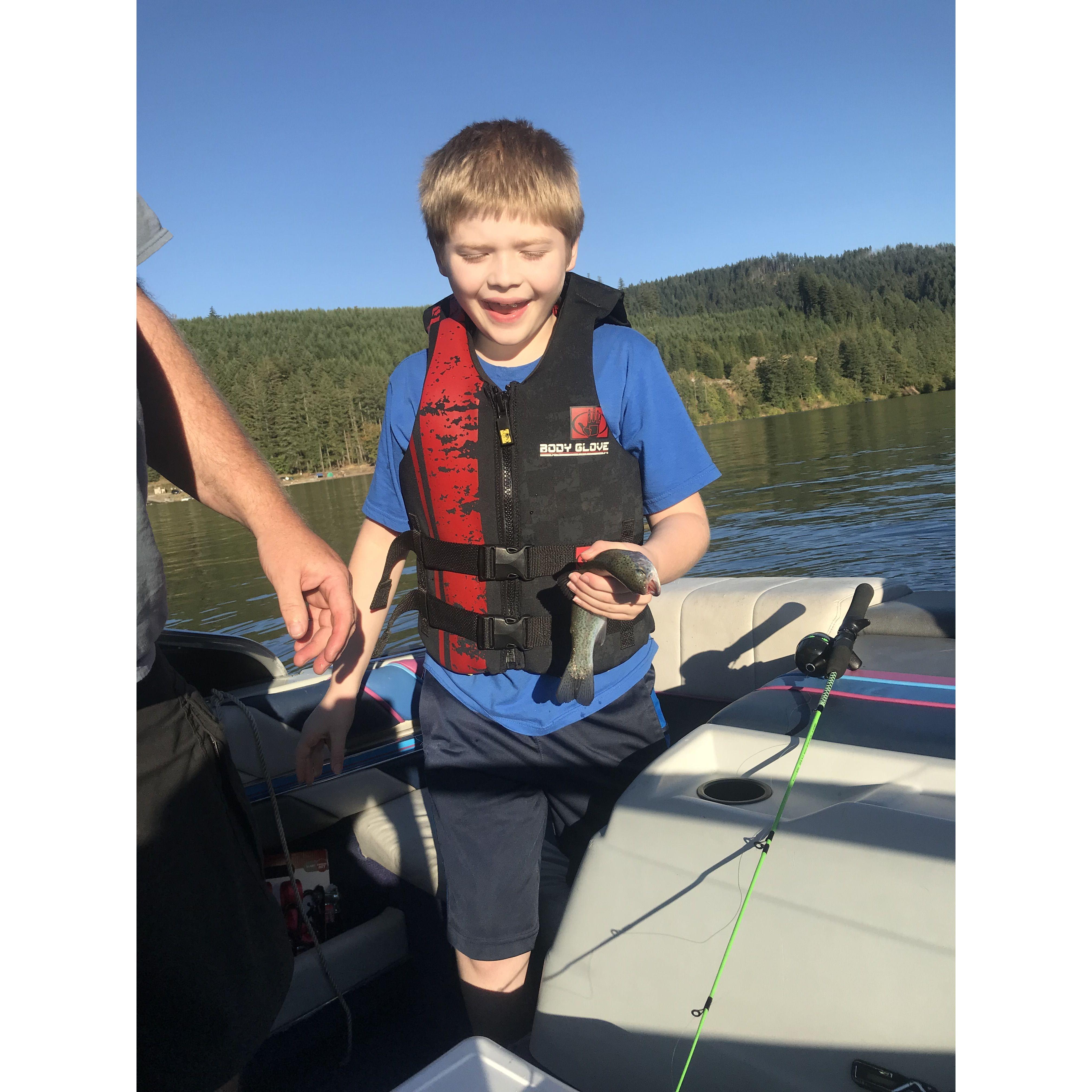 First fish for Ian with Darryl