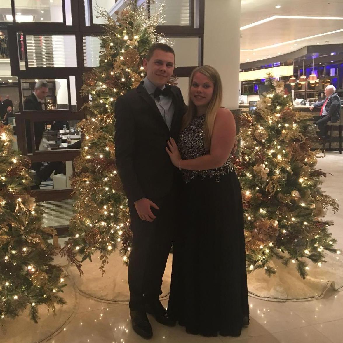 The night we got engaged on 28th November 2017. This photo was taken on the P&O Britannia Cruise Ship on Black Tie Night ๐