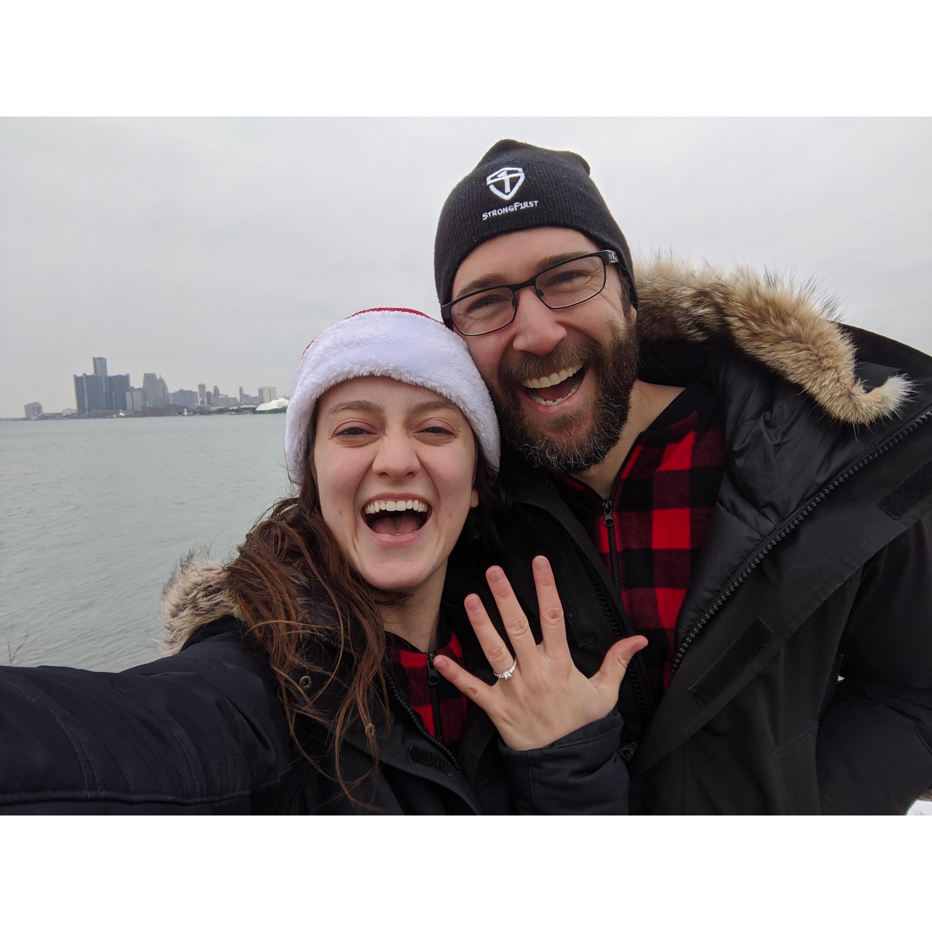 Right after Adam proposed at Belle Isle!