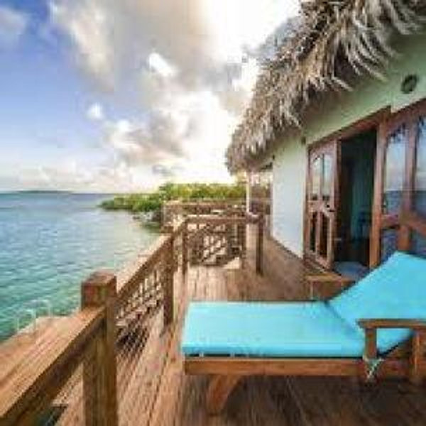 One night in a beach front bungalo in Belize