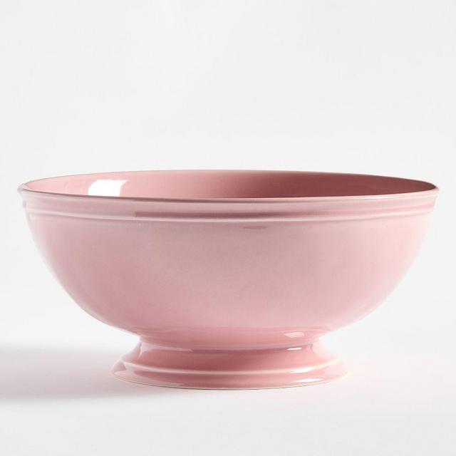 Cambria Stoneware Footed Serving Bowl, Large - Rose