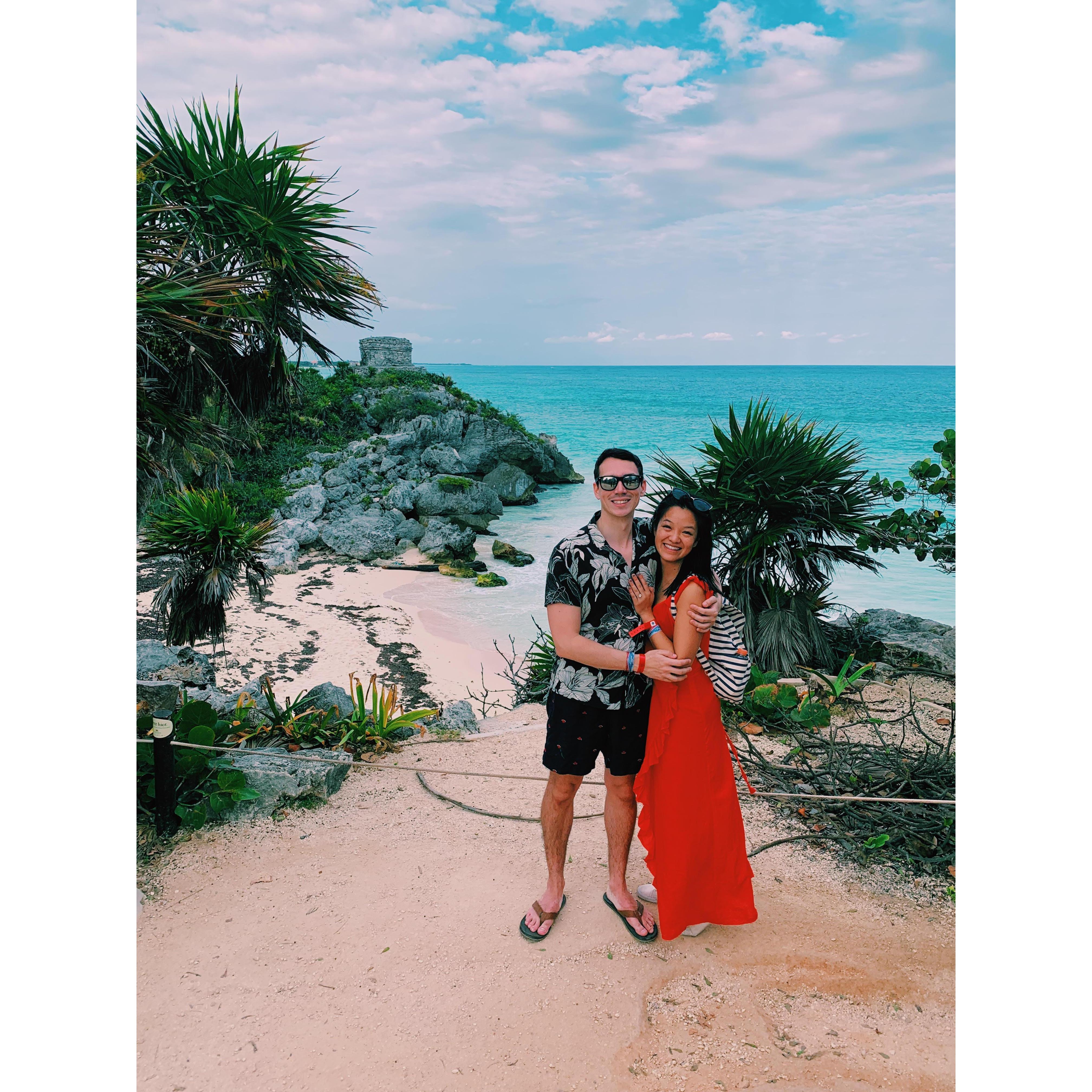 Our trip to Tulum in Feb 2020, the day after we chose our wedding venue!