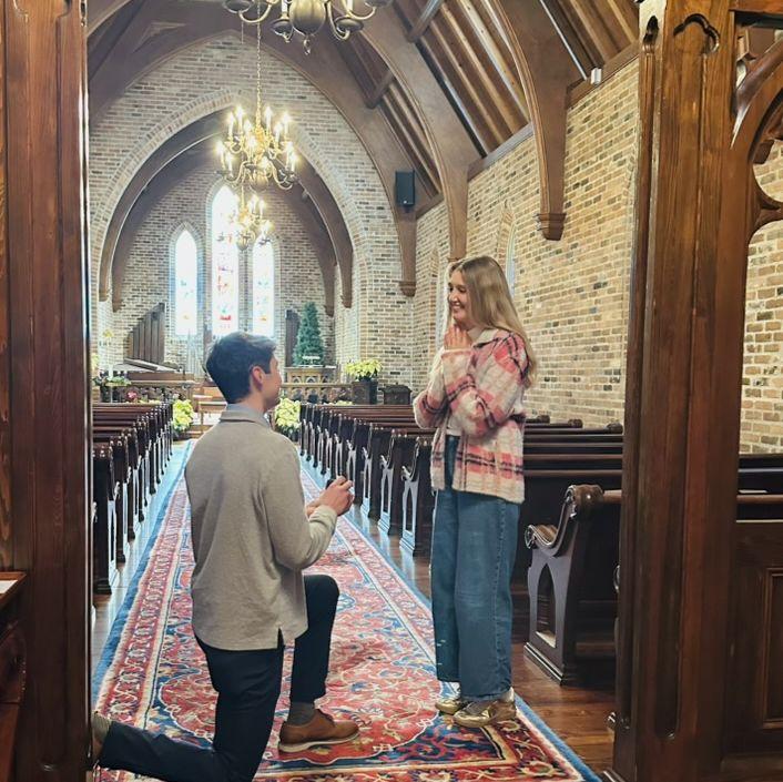 We got engaged in our favorite place to worship