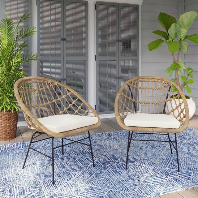 2pk Chairs with Cushions - Cream - TK Classics
