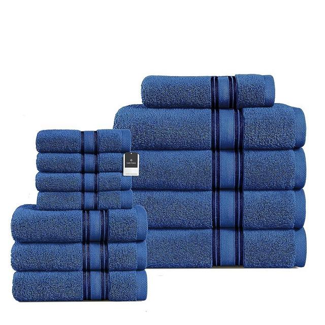 LANE LINEN Luxury Bath Towels Set - 12 Piece Set, 100% CottonBathroom Towels, Zero Twist, Shower Towels, Extra Absorbent Bath Towel, Super Soft, 4 Bath Towels, 4 Hand Towels, 4 Wash Cloths - Navy
