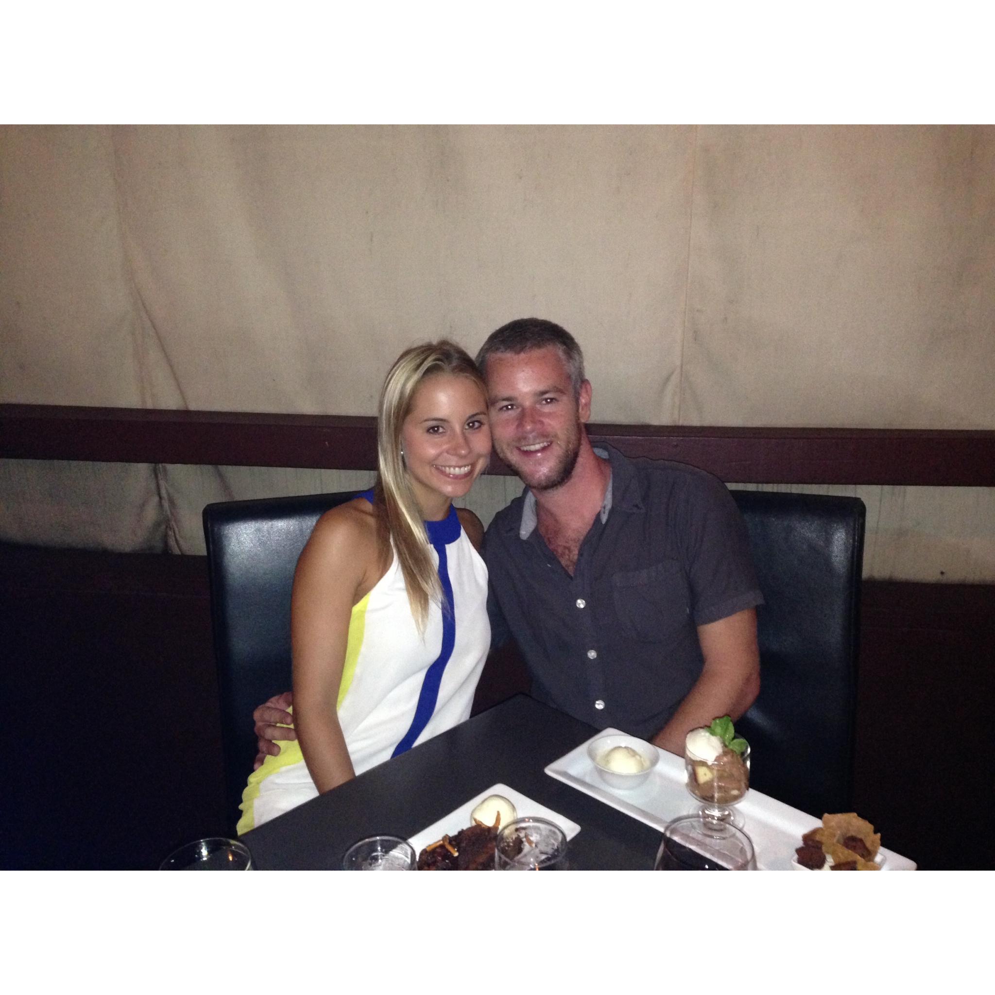 October 2013 - At our favorite restaurant in St. Thomas, Thirteen.