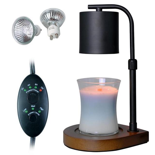 Candle Warmer Lamp Timer - Electric Candle Lamp Warmer, Birthday Gifts for Women, for Mom, House Warming Gifts New Home, Candle Warmer for Jar Candles with 2 Bulb Black