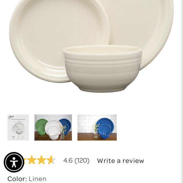 Bistro Coupe 3-Piece Place Setting, Service for 1